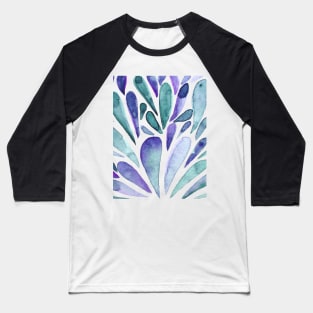 Watercolor artistic drops - turquoise and blue Baseball T-Shirt